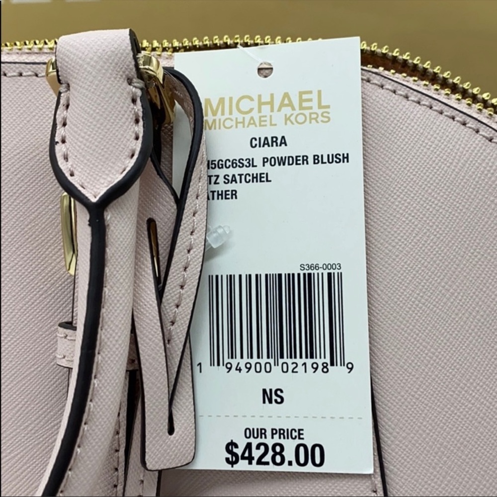 MICHAEL KORS CIARA LARGE TZ SATCHEL POWDER BLUSH - Picture 7 of 16